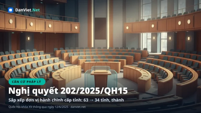 Nghị quyết 202/2025/QH15 sáp nhập 63 tỉnh thành còn 34 đơn vị hành chính cấp tỉnh