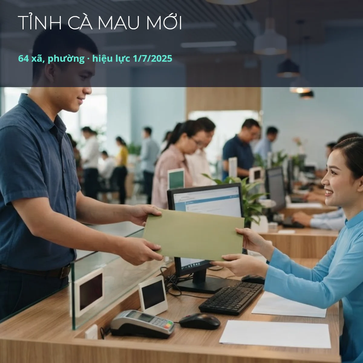 tỉnh Cà Mau mới sau sáp nhập gồm 64 xã, phường, hiệu lực 1/7/2025